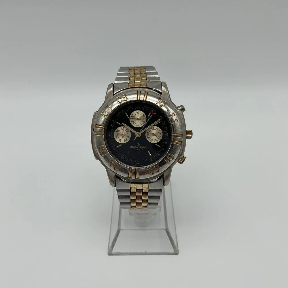 Mathey-Tissot MT M0115 Mens Watch 39mm Triple Calendar New Battery 6.75